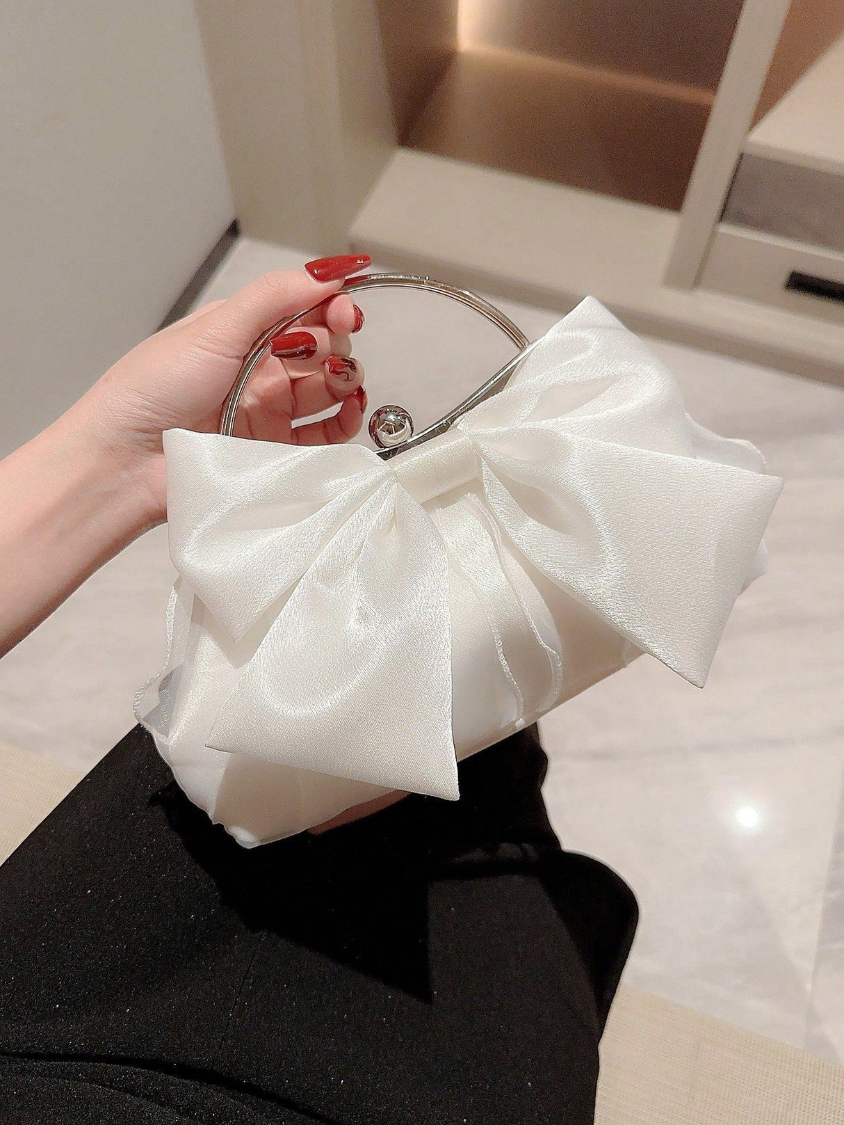 Buy SHEIN Fashionable Bow Decor Clip Evening Bag in Pakistan