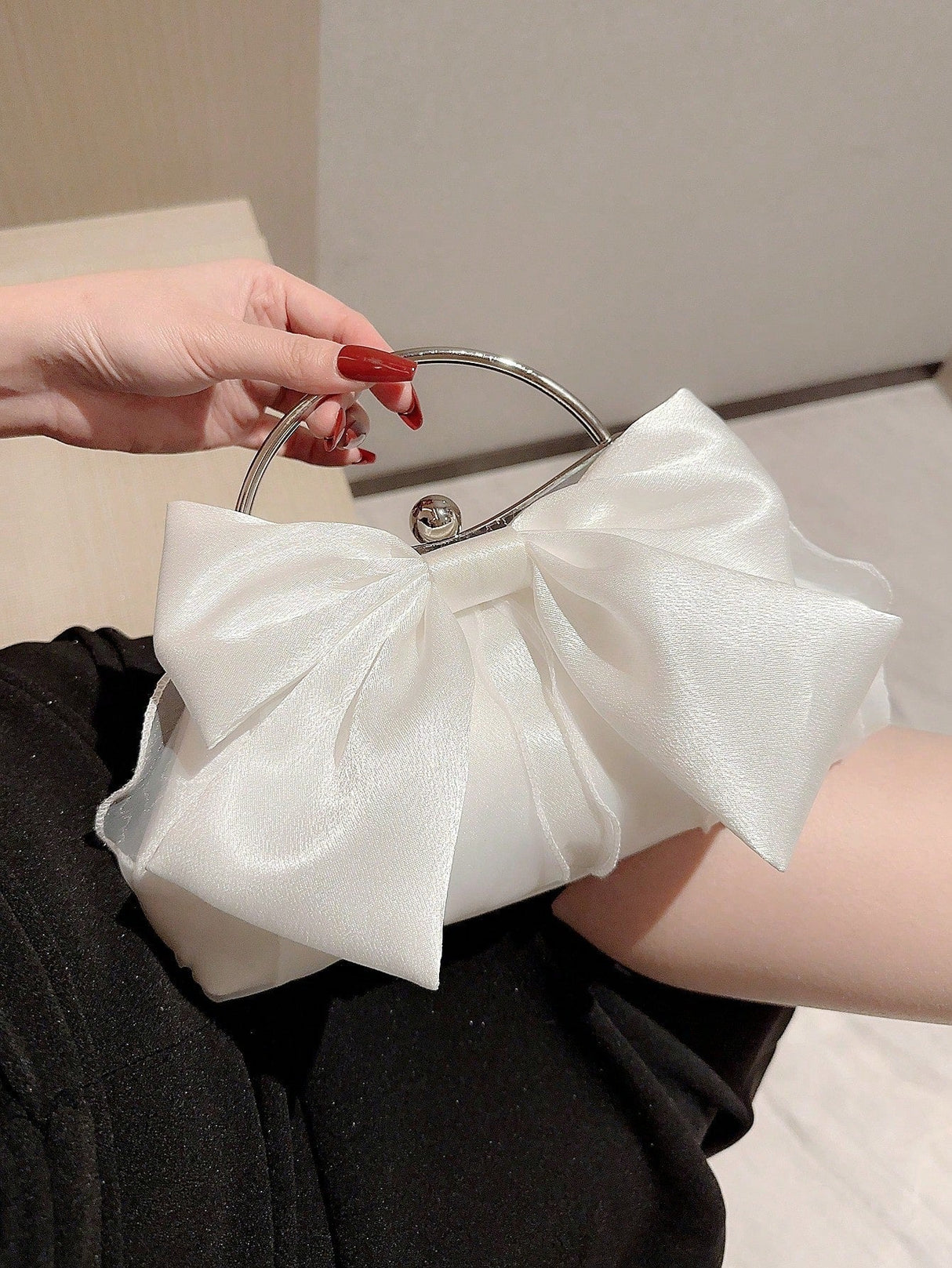 Buy SHEIN Fashionable Bow Decor Clip Evening Bag in Pakistan