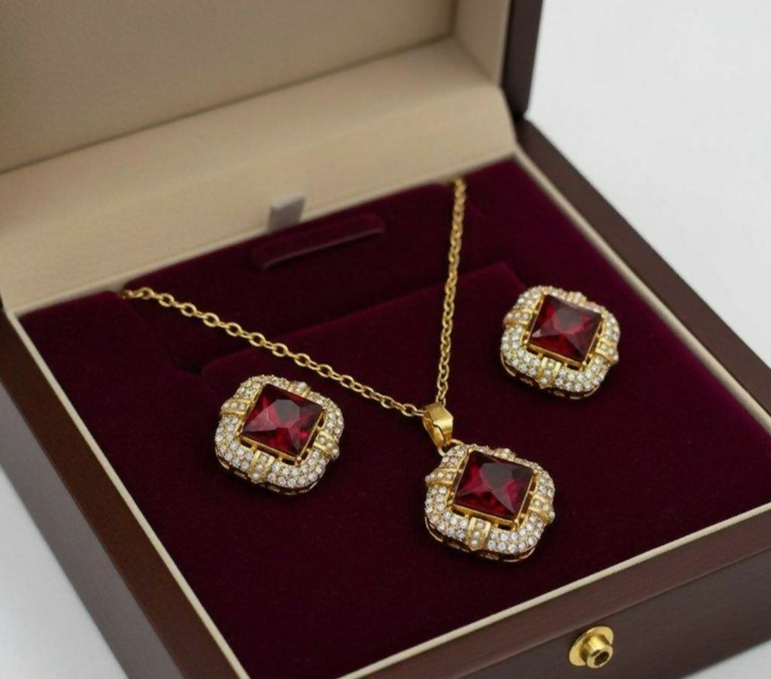 Square Pendant Set-00271 | Women Jewelry | Necklaces & Pendants | Casual jewelry sets | Brand New