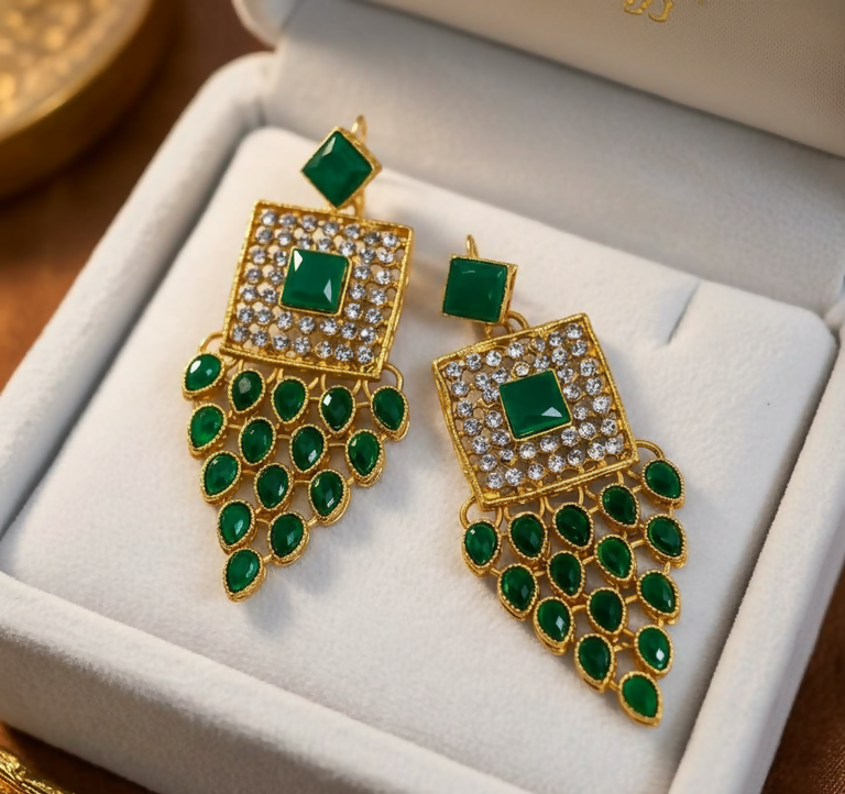 Square Tear Drop Earrings-00147 | Women Jewelry | Earrings | Brand New