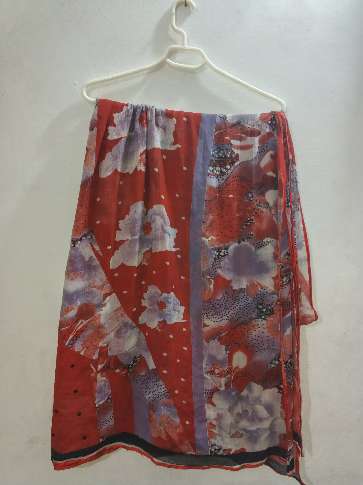 Beautiful Red Chiffon Duppata | Women Accessories | Duppata | Large | Worn Once