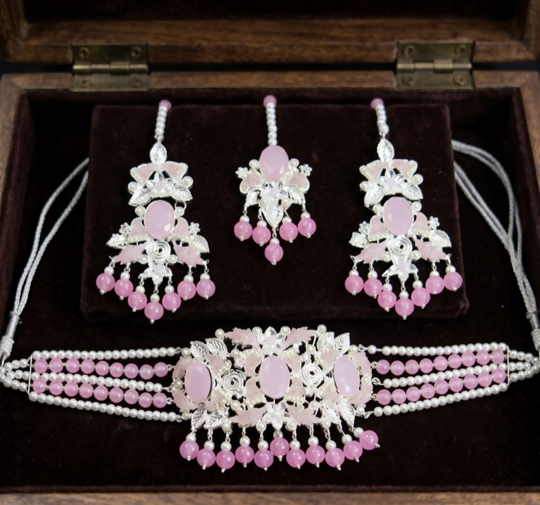 Oval Pearl Drop Choker Set-00275 | Women Jewelry | Wedding Jewelry & Sets | Brand New