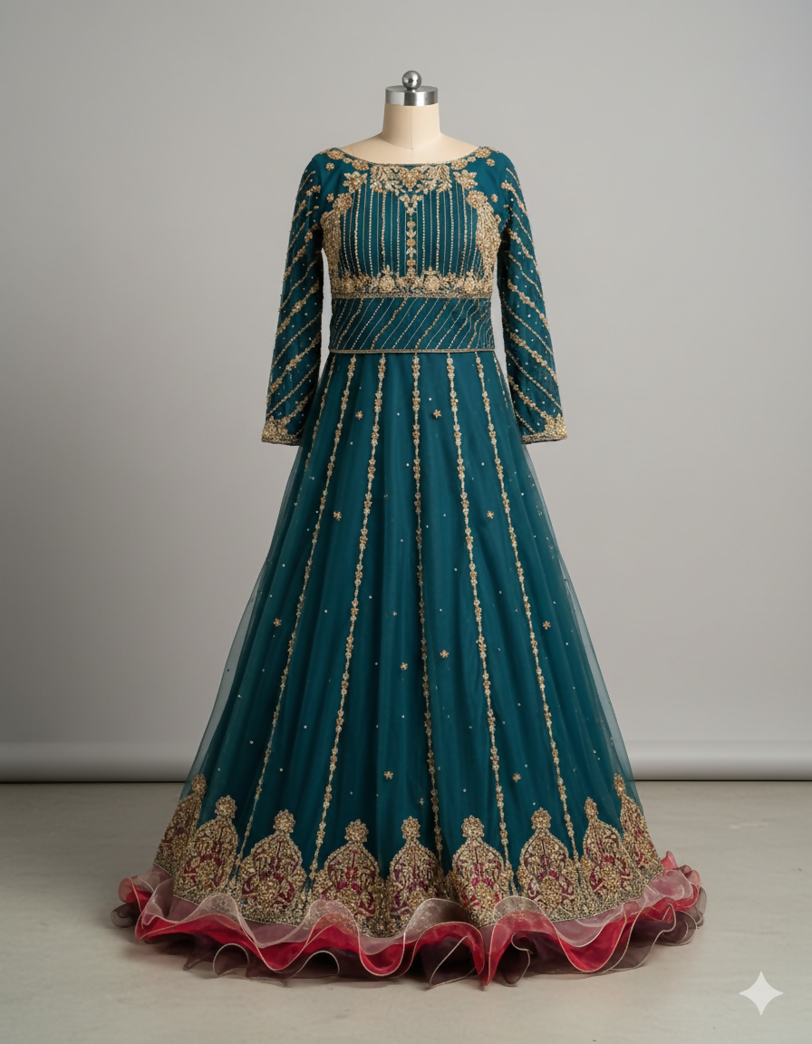 The Malachite Empress Lehnga | Women Frocks and Maxis | Medium | Worn Once