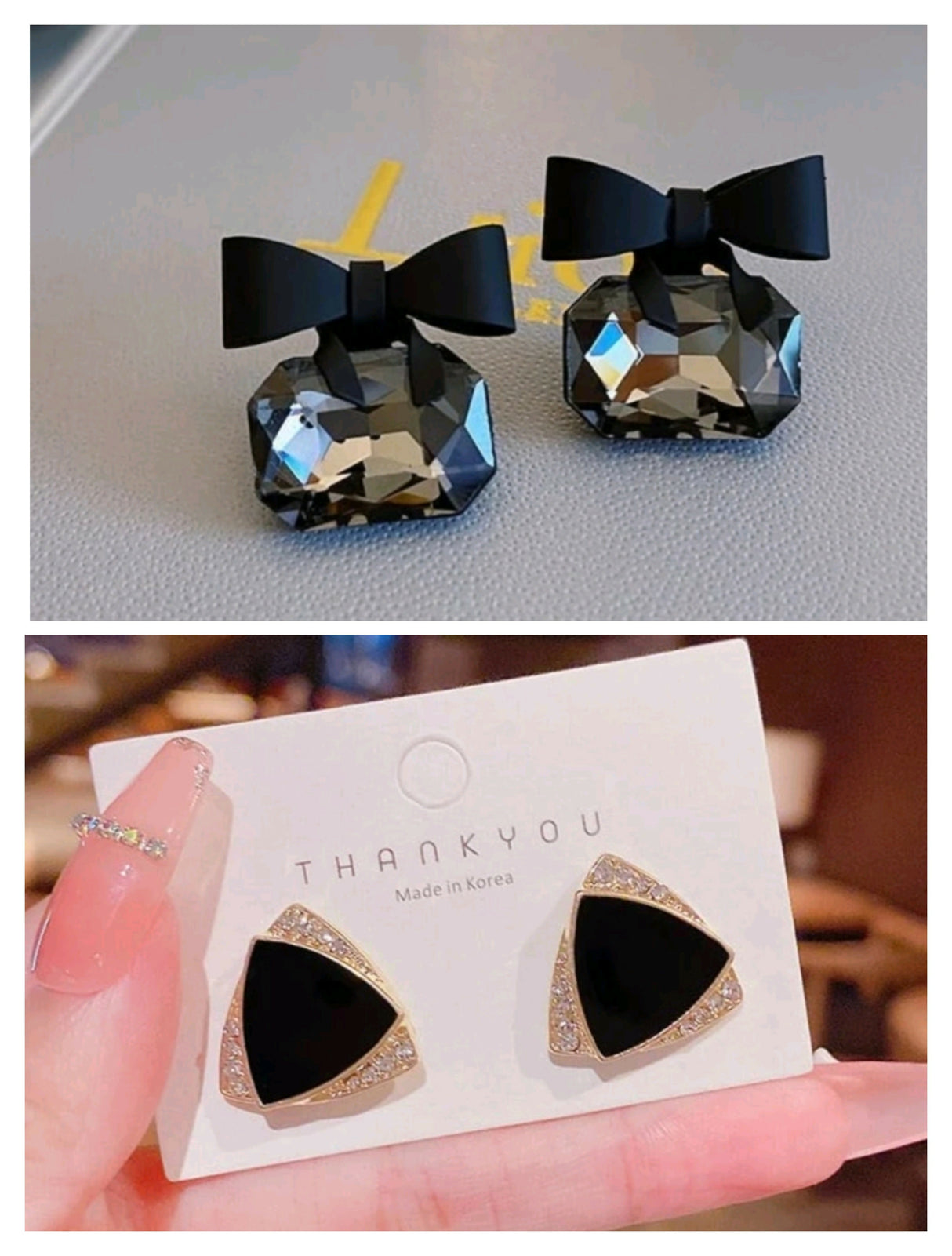 Pack of 2 Pairs of Black Earrings (156-472) |Women Jewelry | Earrings | New