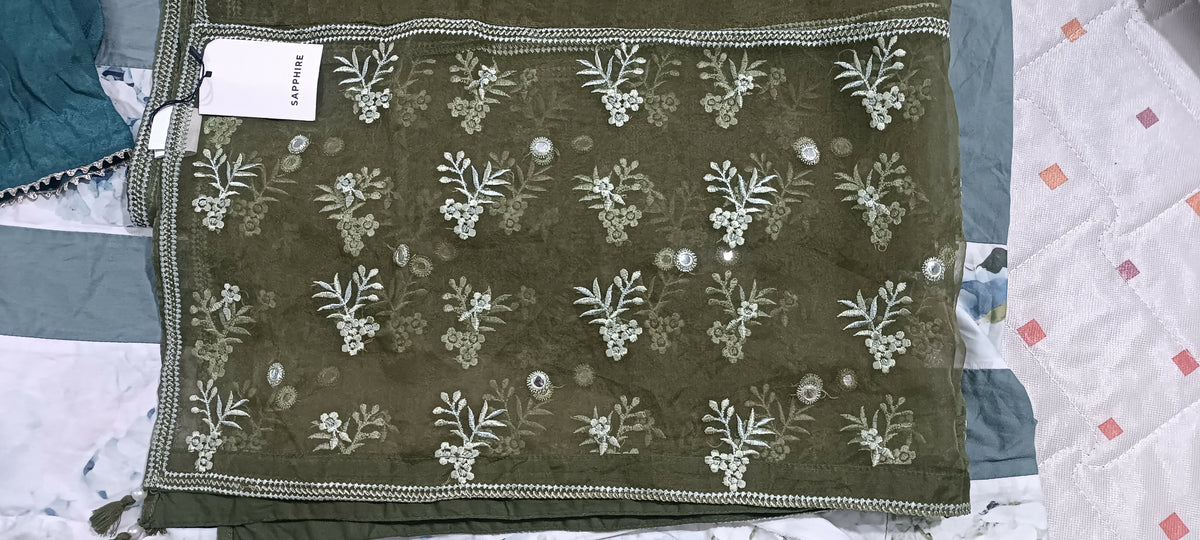 Sapphire | Women Accessories | Duppata | Green | Brand New