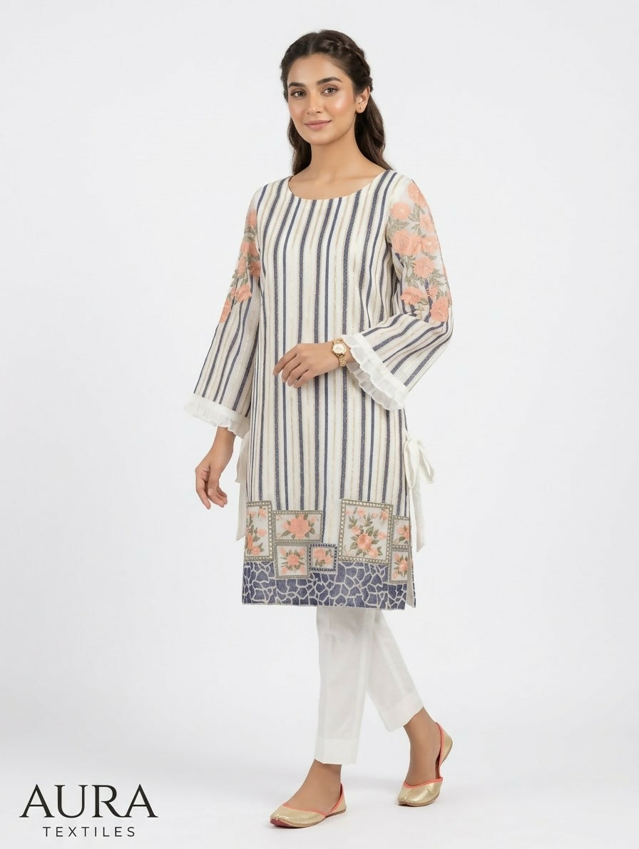 Baroque | Women Branded Kurta | White | Medium | Worn Once