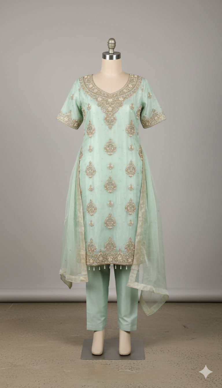 The Spearmint Oasis Long Shirt | Women Locally Made Kurta | Medium | New