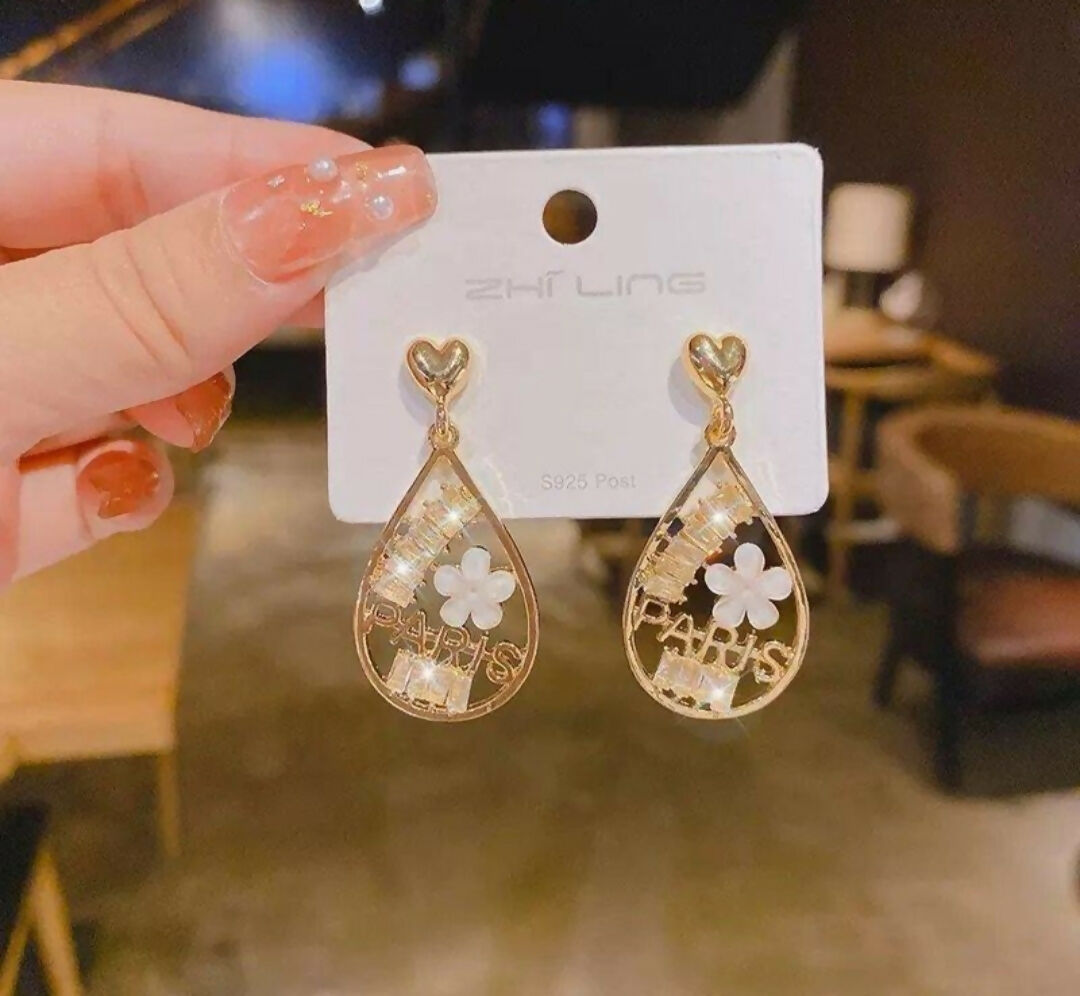 Heart Tear Drop Earrings-00670 | Women Jewelry | Earrings | Brand New