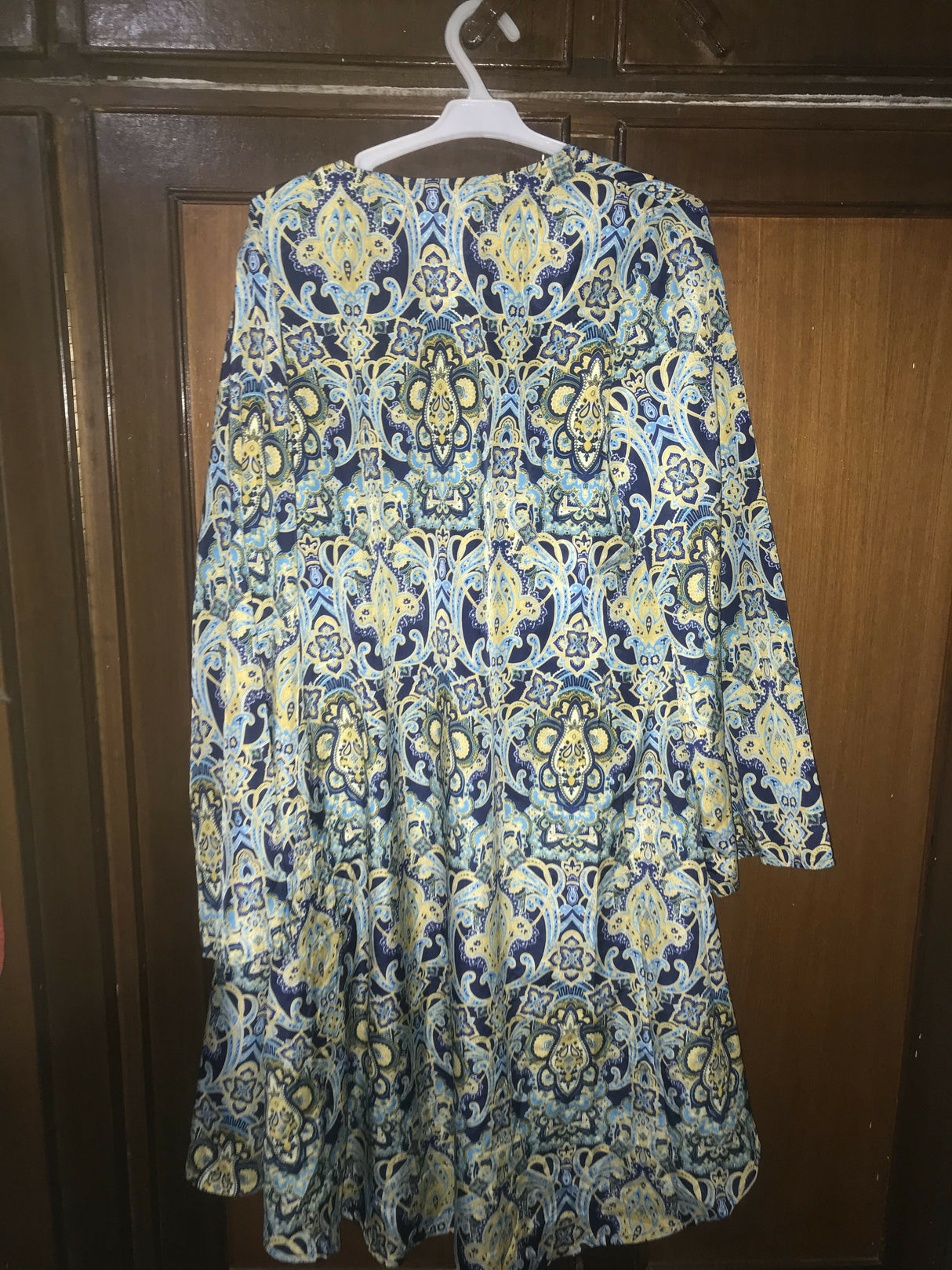 White and Blue Front Open Kurta | Women Locally Made Kurta | Small | New