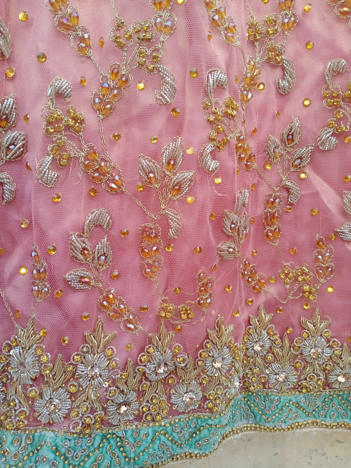 Tea Pink Net Maxi | Women Bridals | Valima/Reception | Medium | Worn Once