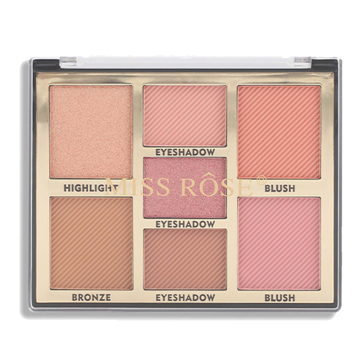 Buy Miss Rose 7 Colors Blush Bright Shimmer Powder Professional Facial Highlight Palette - Natural Nude in Pakistan