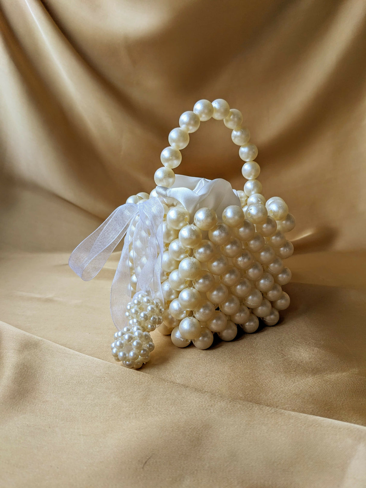 Bucket Pearl Beaded Bag | Women Bags | Size : 7x4 | New