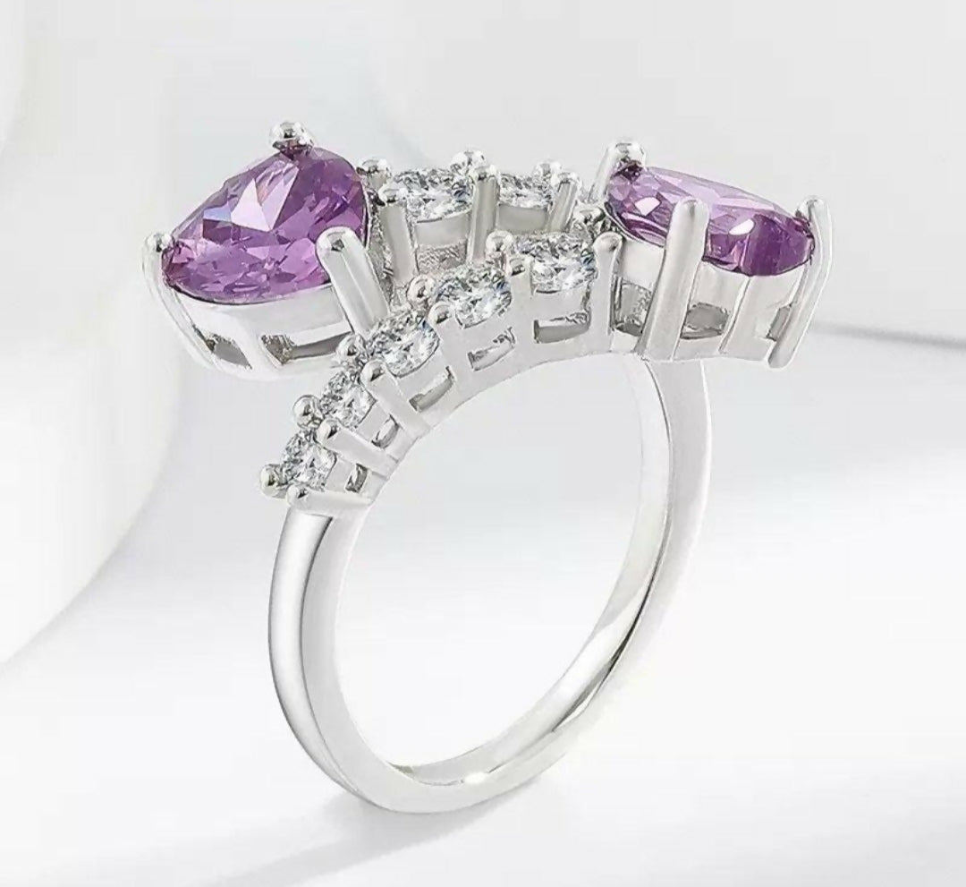 Round Heart Stone Ring Adjustable-00822 | Women Jewelry | Rings | Brand New