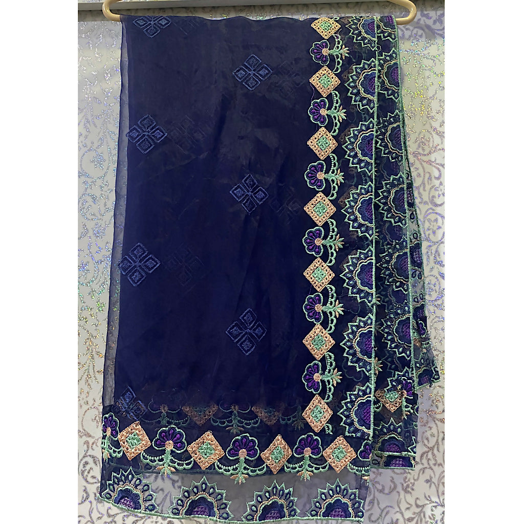 Fully Embroidered 3PC Dress | Women Locally Made Kurta | Blue Kurta | Medium | Worn Once