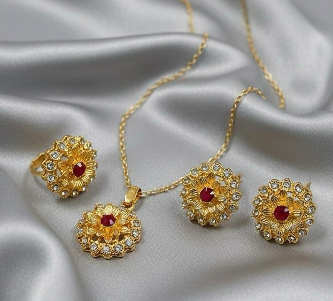 Flower Pendant Set-00266 | Women Jewelry | Necklaces & Pendants | Brand New