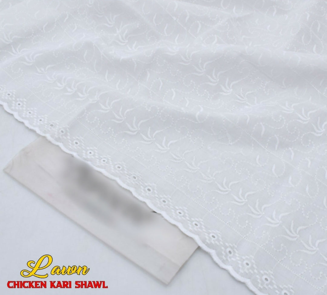 Chikankari & Embroidered Lawn Summer Shawl | Women Accessories | Duppatas & Shawls | Brand New