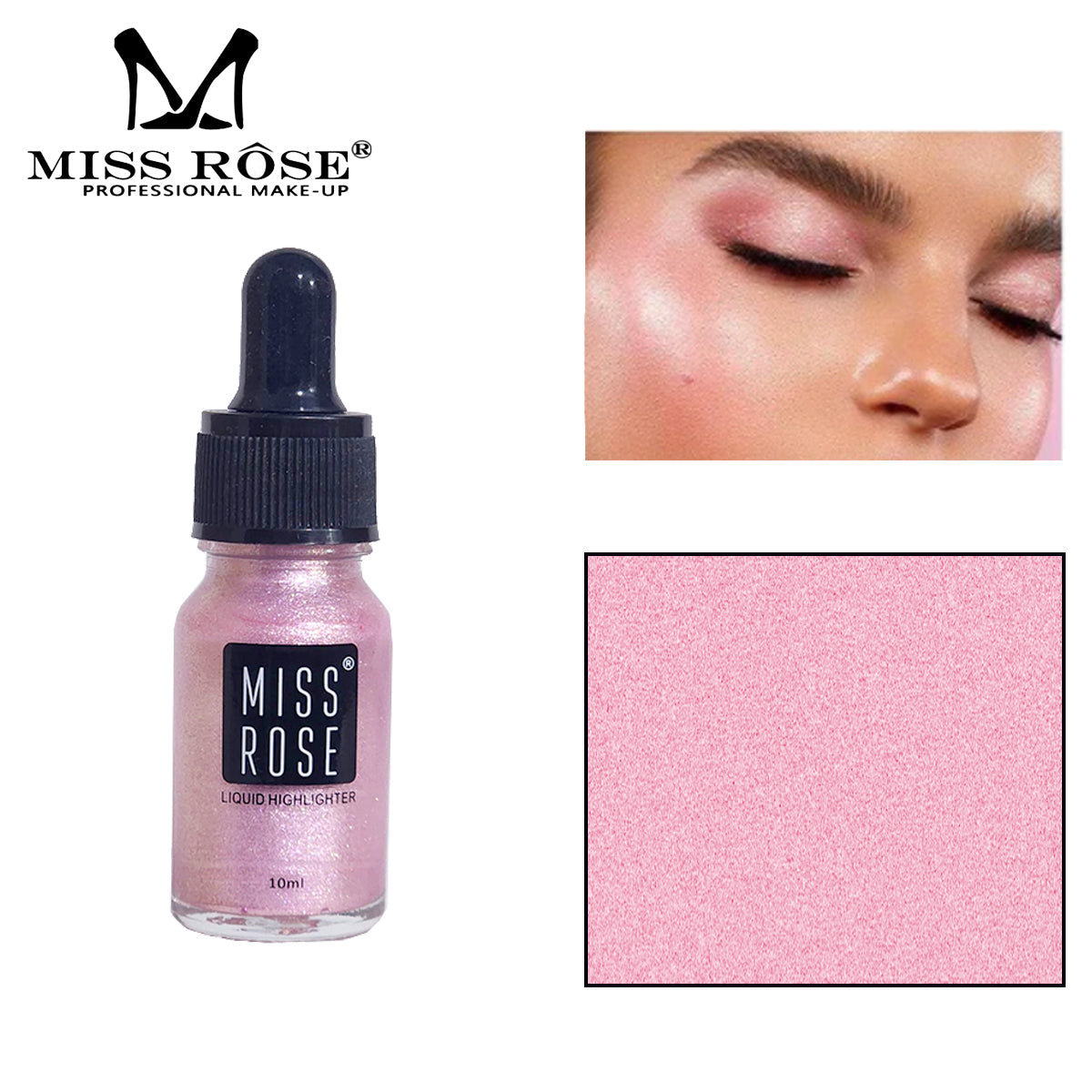 Buy Miss Rose Professional Make Up High Beam Liquid Highlighter 10 - Ml in Pakistan
