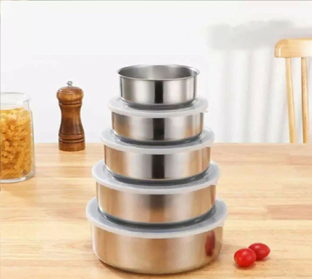 Set Of 5 Stainless Steel Bowl Vessels | Kitchen Accessories | Brand New