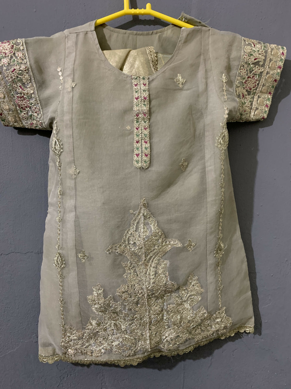 Grey Kurti | Kids | Girls Shalwar Kameez | 3 to 4 Yrs | New