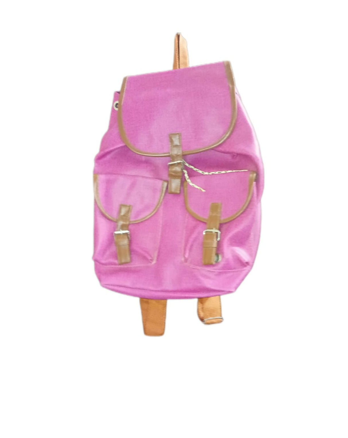 Compact Pink Canvas Backpack | Cute Laptop, School & Travel Bag | Women Bags | Medium | Worn Once