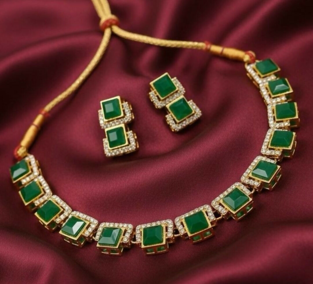 Square Necklace Set-00022 | Women Jewelry | Wedding Jewelry & Sets | Brand New