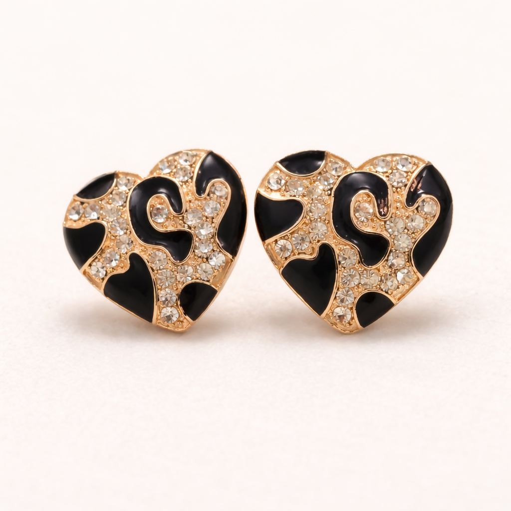 Opulent Heart Shaped Studs | Women Jewelry | Earrings | Medium | New