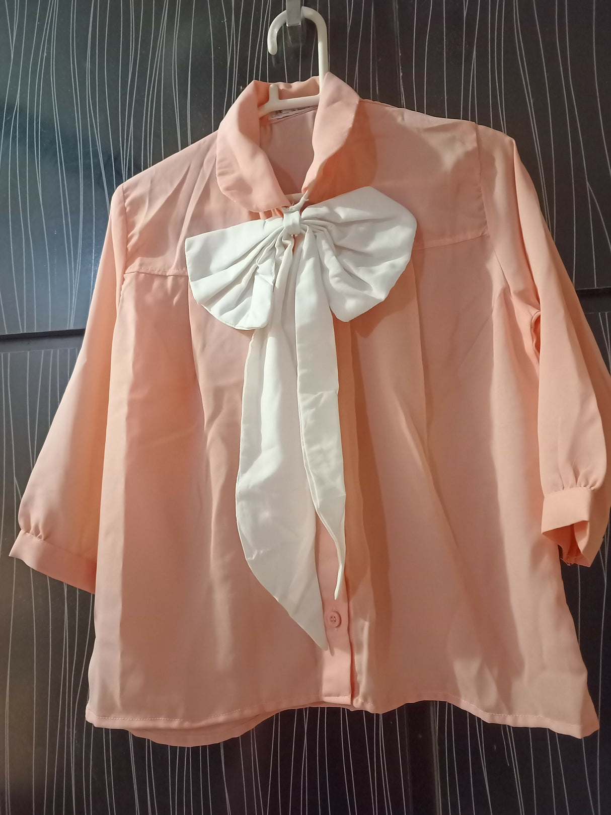 Bow Skirt & Top | Women Tops & Shirts | Baby Pink & White | Samll | Preloved