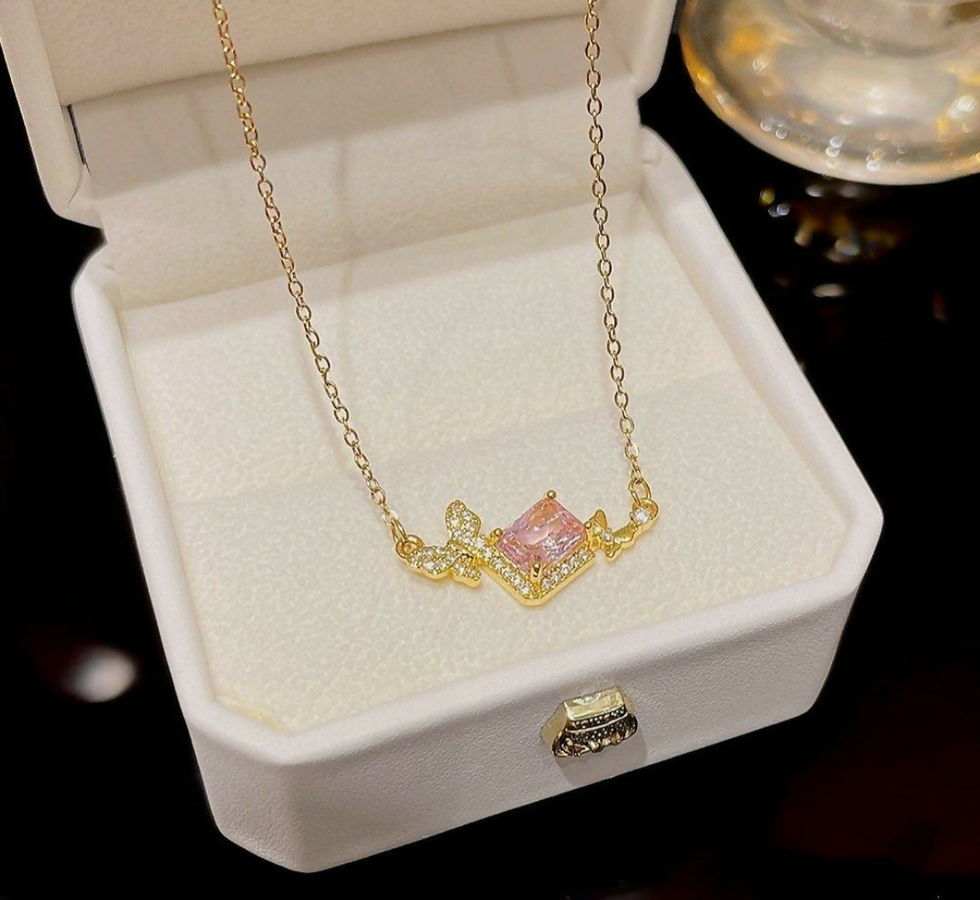 Butterfly/Square Stone Necklace-293 | Women Jewelry | Necklaces & Pendants | Brand New
