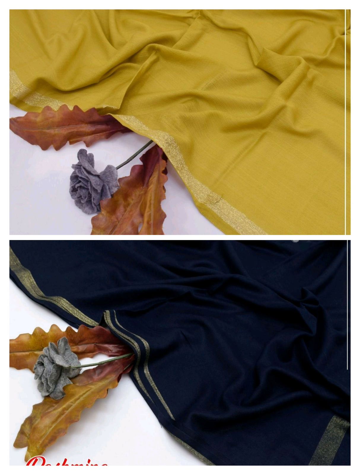 Pack of 2 Shawls | Pashmina Wool ShawlS | Women Sweaters & Jackets | Size: 2.5 x 1.25 Yards| New