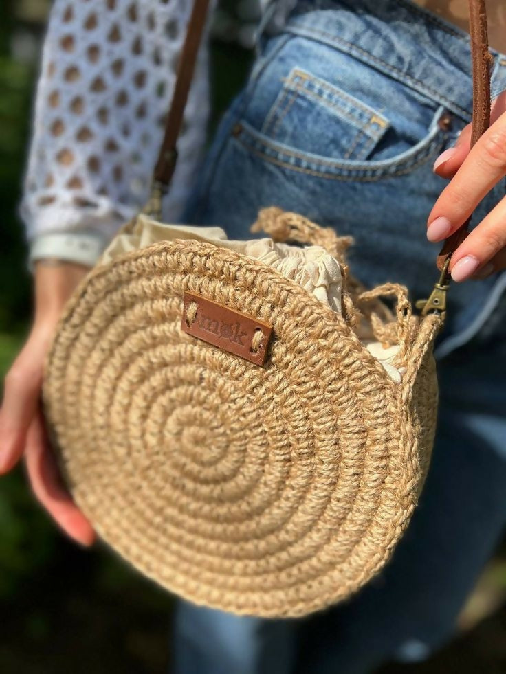 Cream Round Bag | Women Bags | Crossbody Bag | Small | Preloved