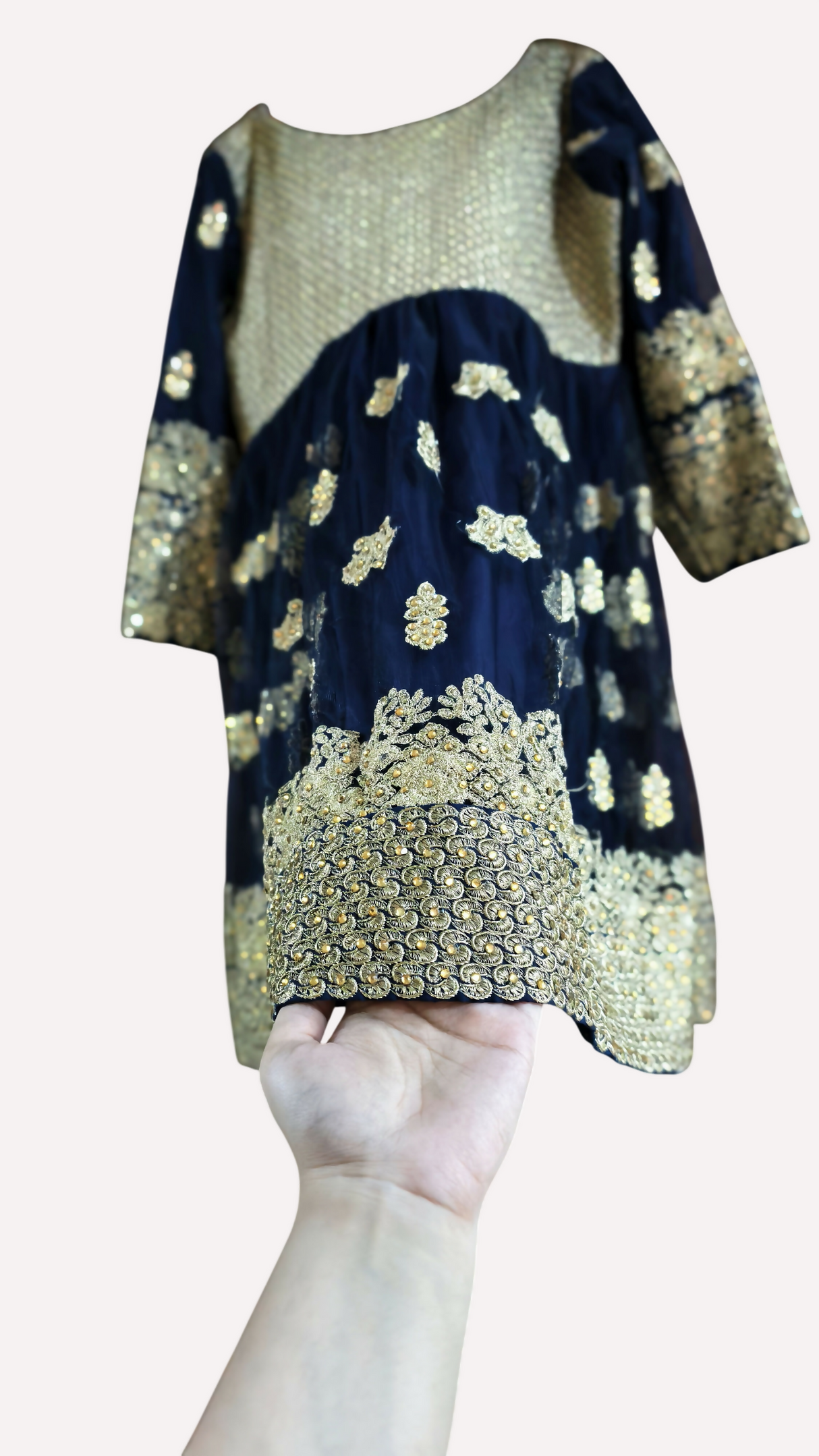 Navy Blue Heavy Lehnga | Women Locally Made Formals | Small | Blue & Golden | New