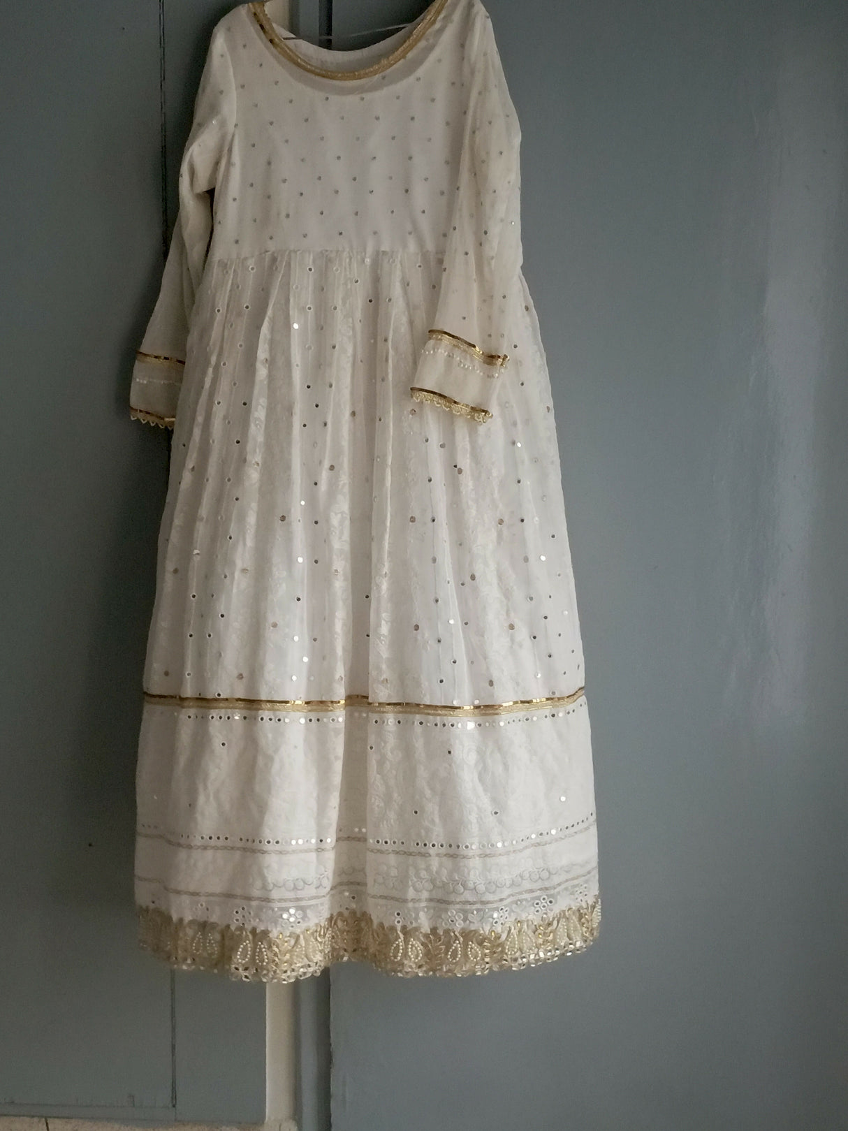 Fancy White Frock | Women Frocks & Maxis | Medium | Preloved