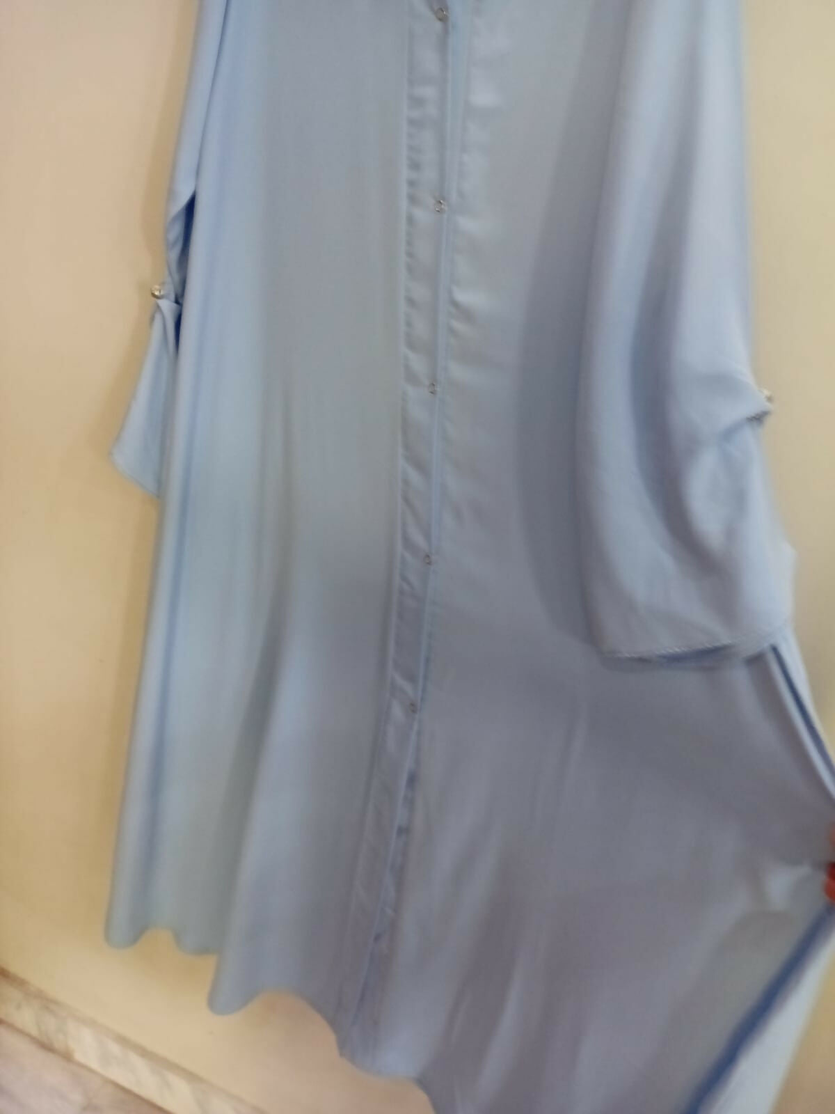 Ice Blue Front Open Abaya | Women Accessories | Large | Brand New