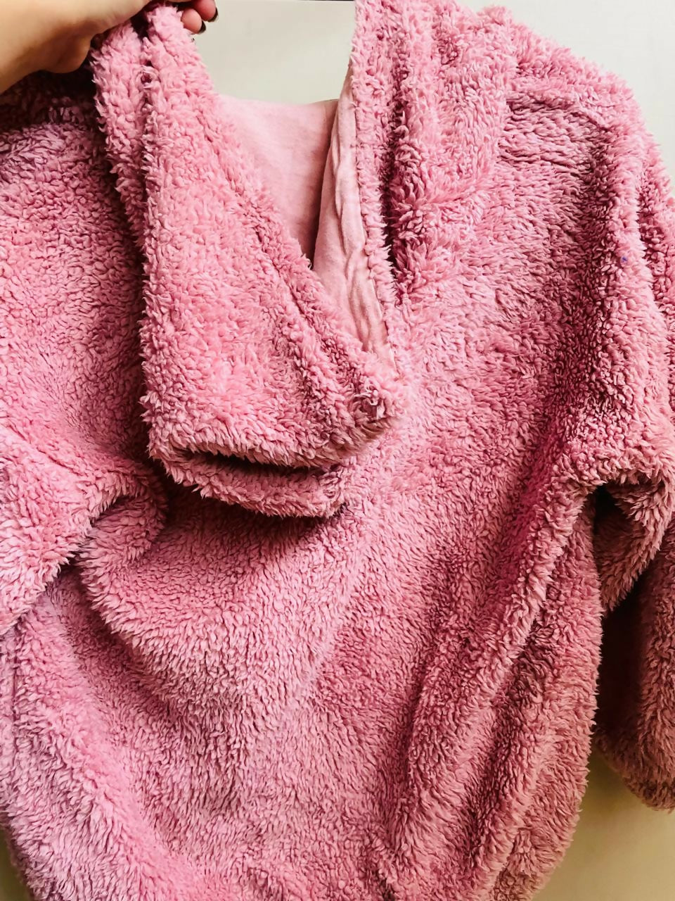 Cozy Blush Sherpa Hoodie | Women Tops & Shirts | Small | Worn Once