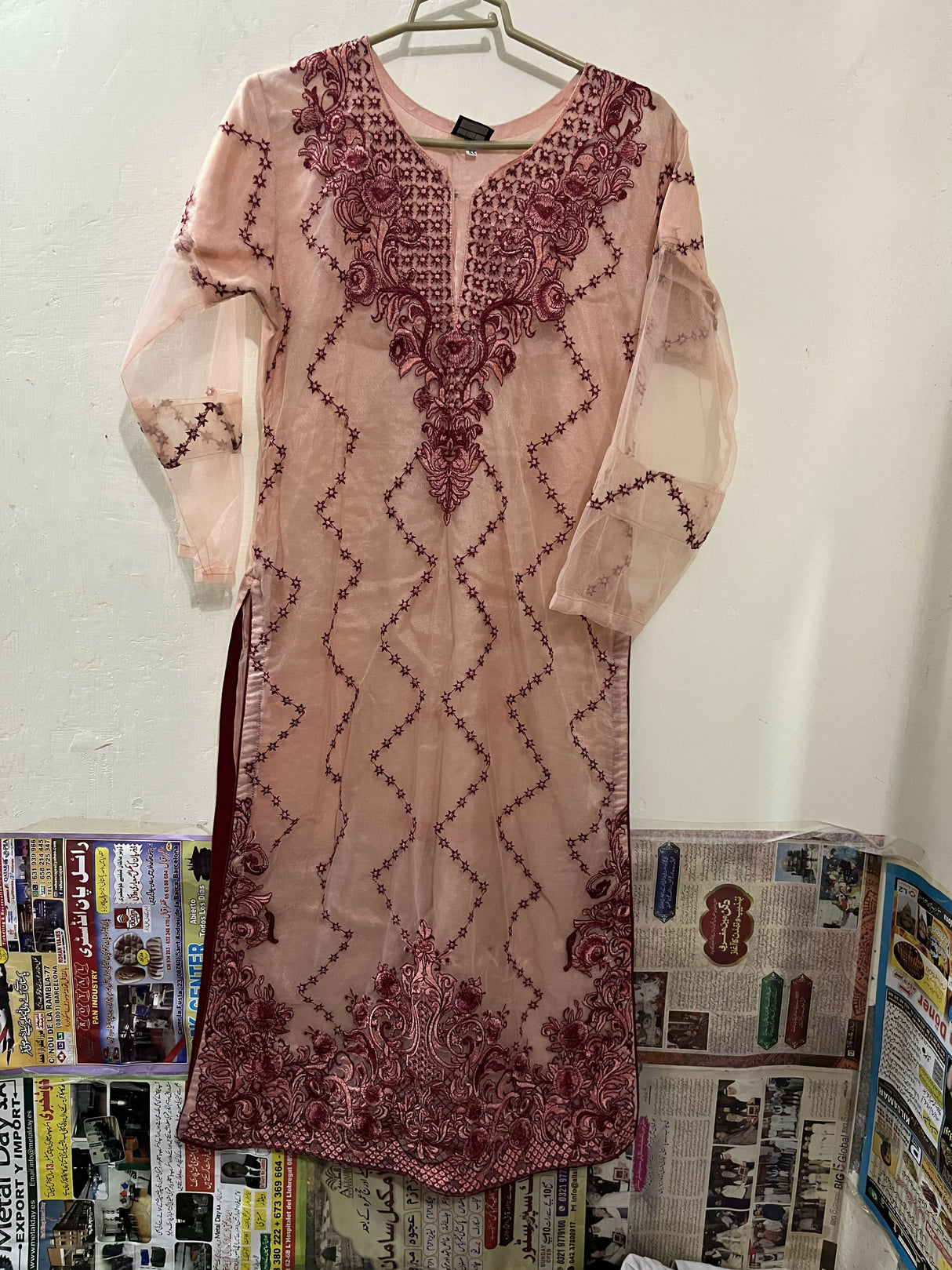 Shaposh | 2-PC Net Embroidered Suit| Women Branded Formals | Small | New