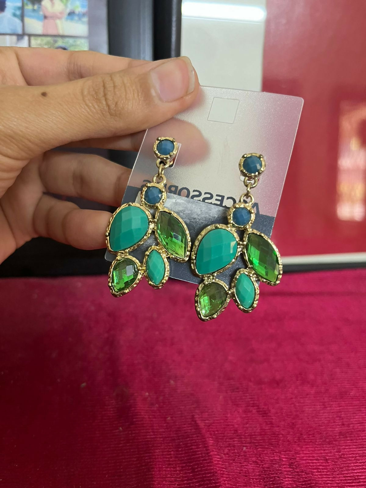 Imported from USA | Green Blue Premium Earrings | Women Jewelry | New