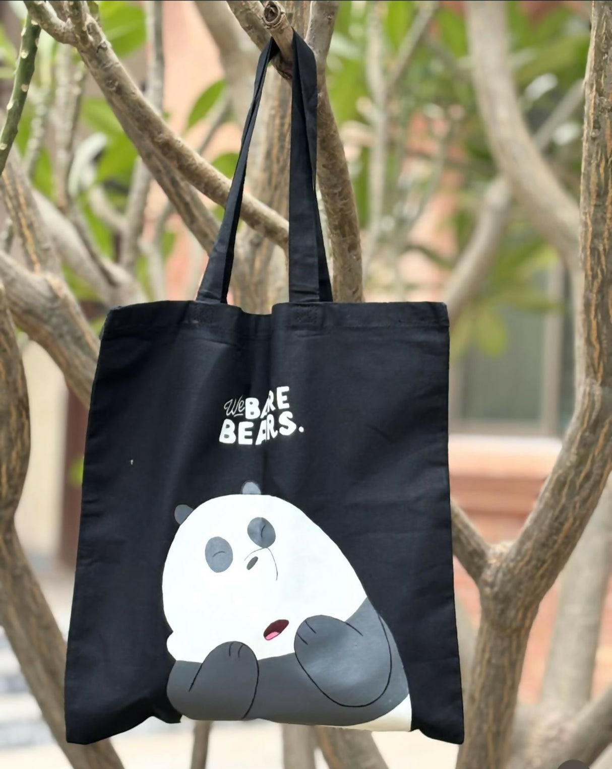We Bare Bear (Panda) | Black | Women Bags | Shoulder & Tote Bags | Large | Brand New