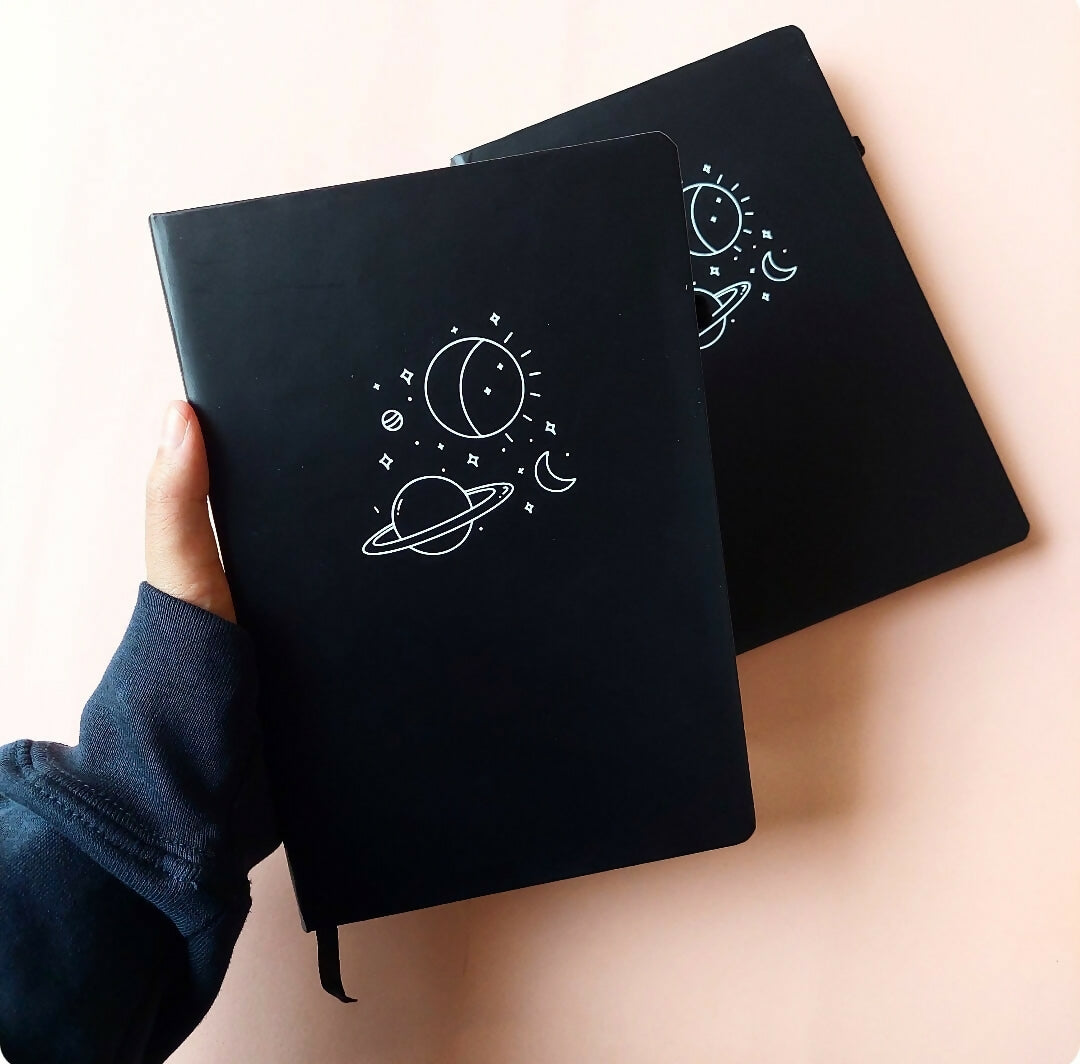 Minimalistic Space Doodle Black Journal Dotted Pages | For Your Home | Books | New