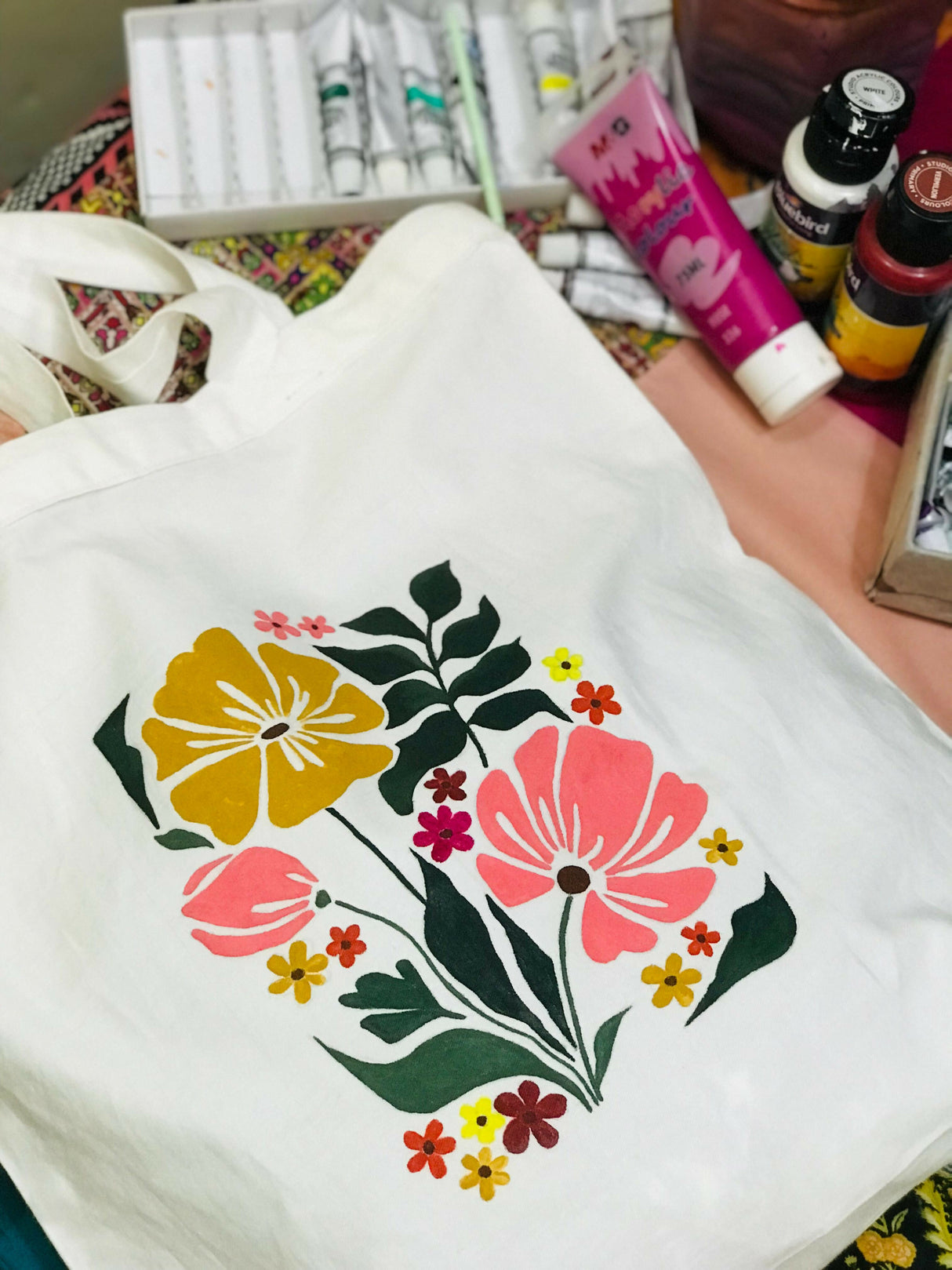 Floral Tote | Women Bags | Size : 15x13 | New