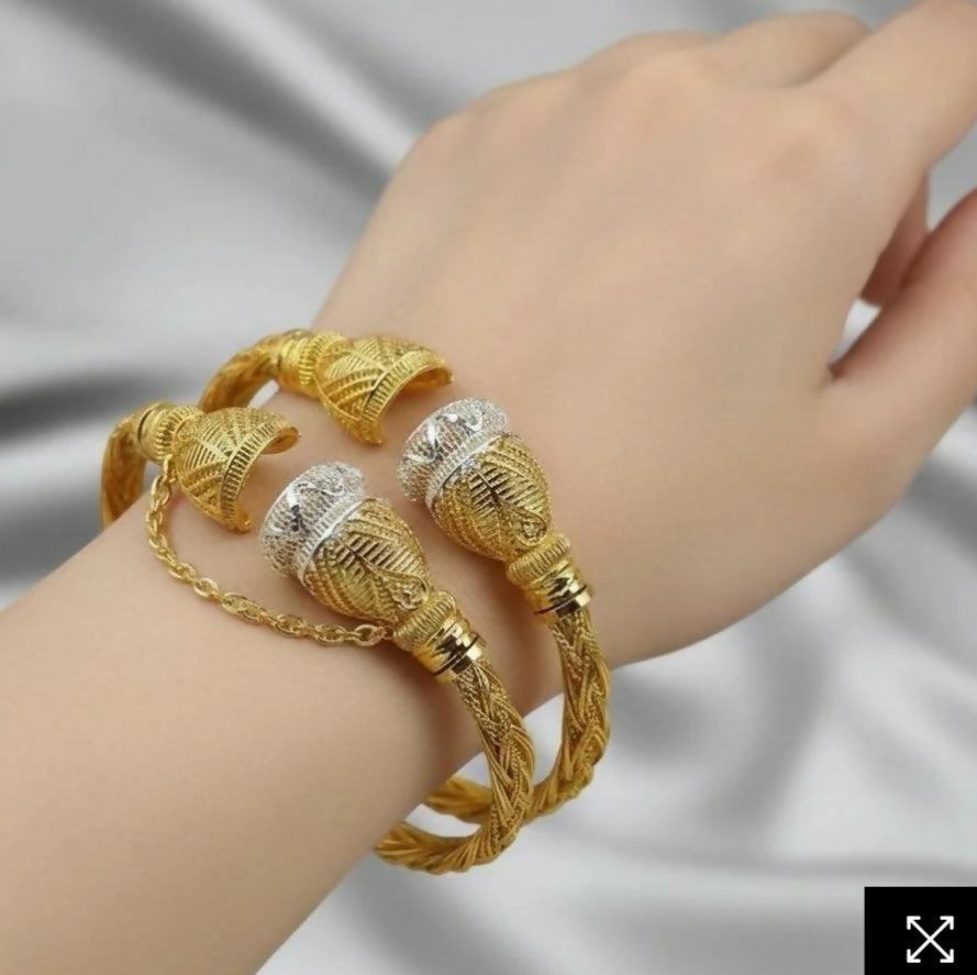 Twisted screw adjustable bangle set-00195 | Women Jewelry | Bangles | Brand New