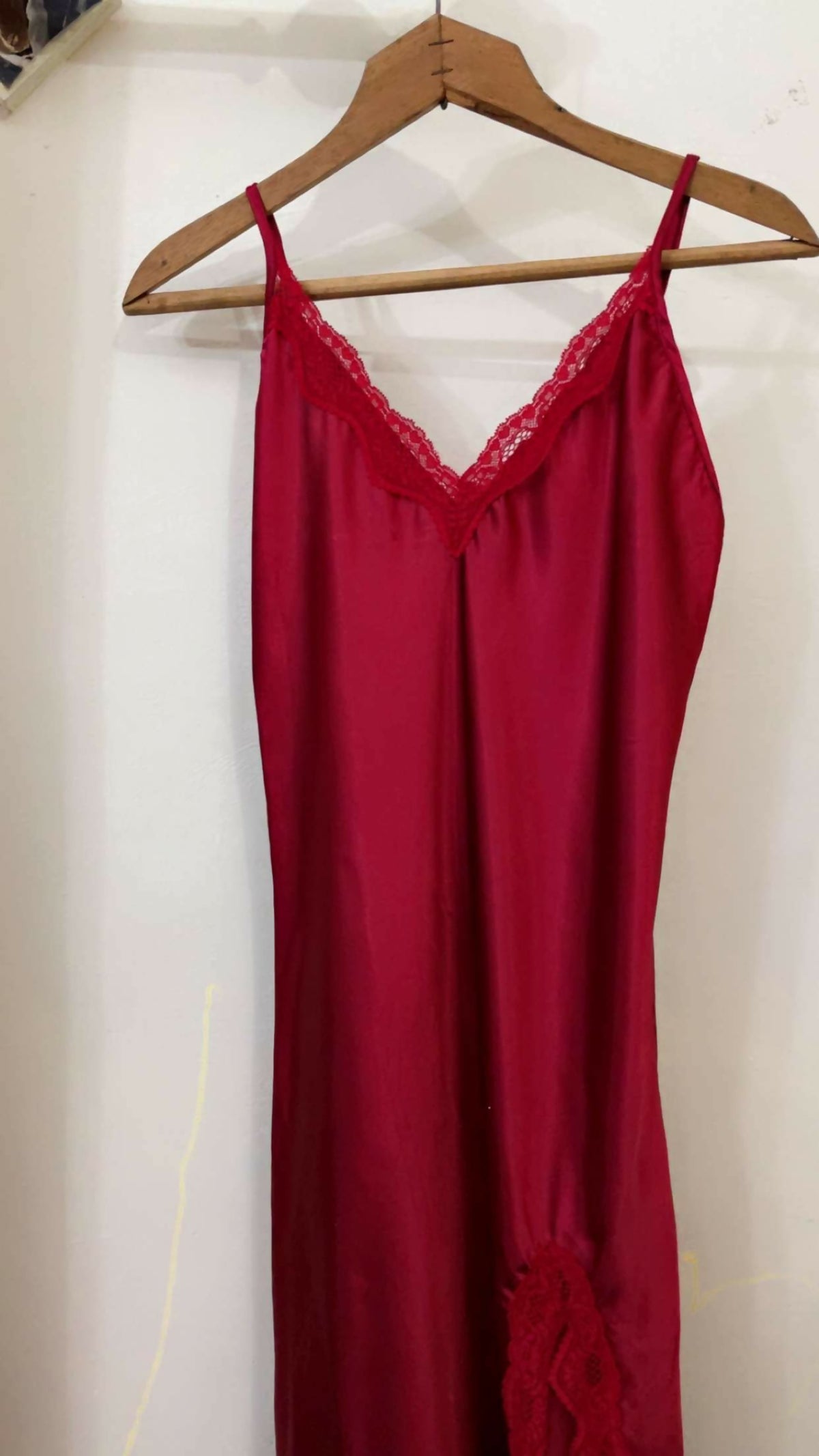 Cherry Red Silk Long Maxi | Women Frocks & Maxis | Small | Preloved