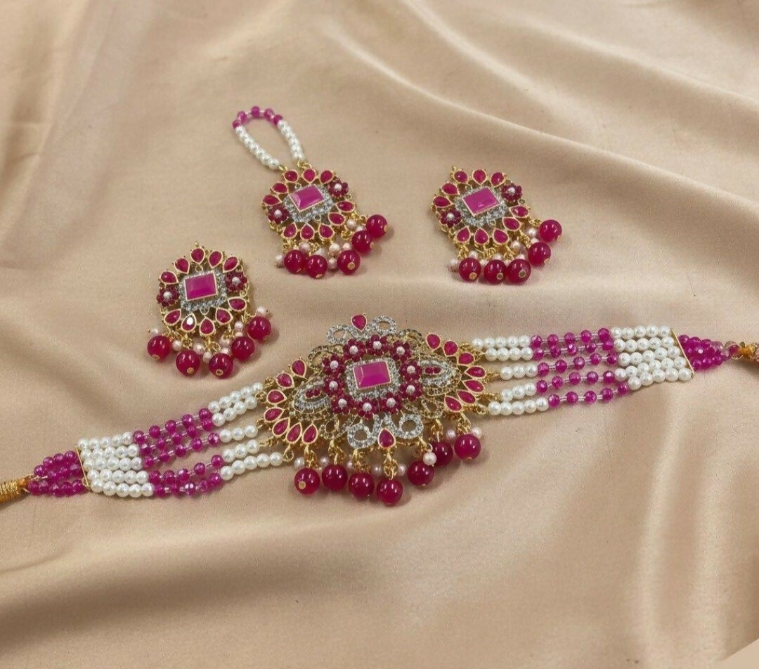 Flower/Tear Pearl Drop Choker Set-00259 | Women Jewelry | Wedding Jewelry & Sets | Brand New