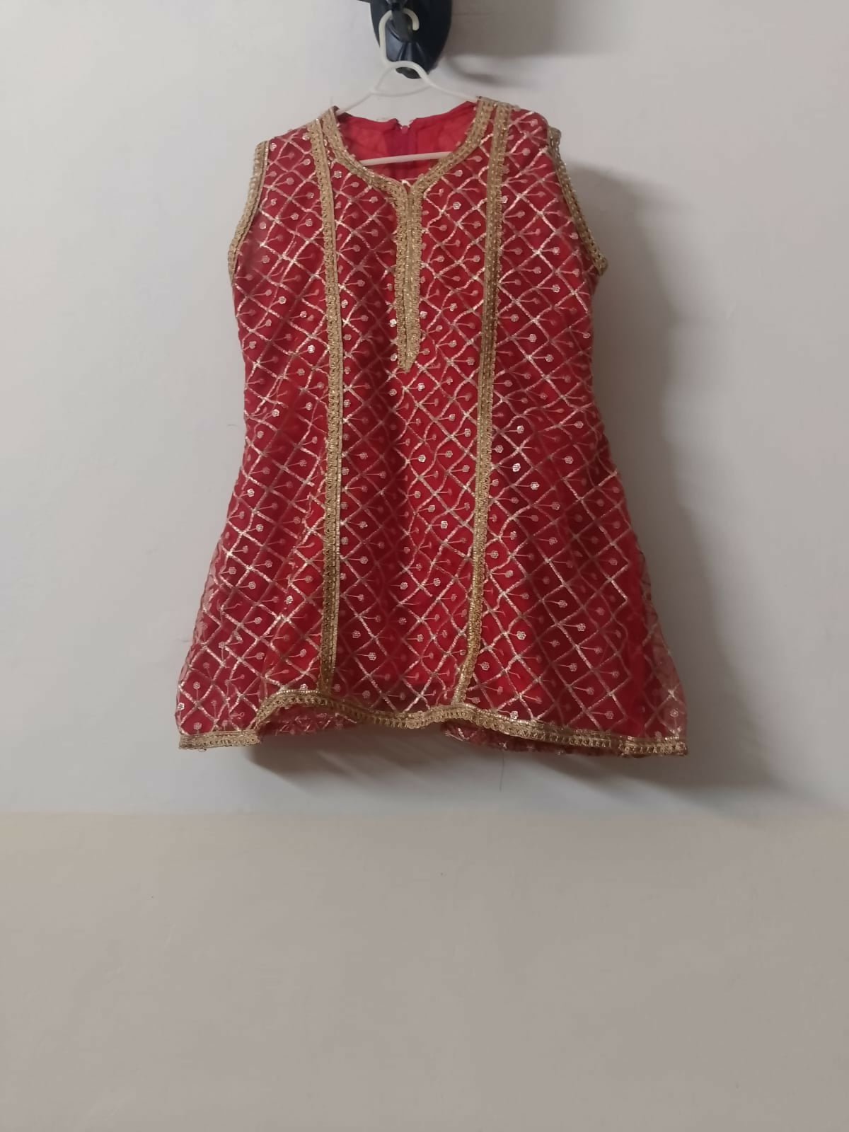 Beautiful Red Gota Work Kurta | Kids | Girls Tops & Shirts | Size 6 to 7 Years | Worn Once