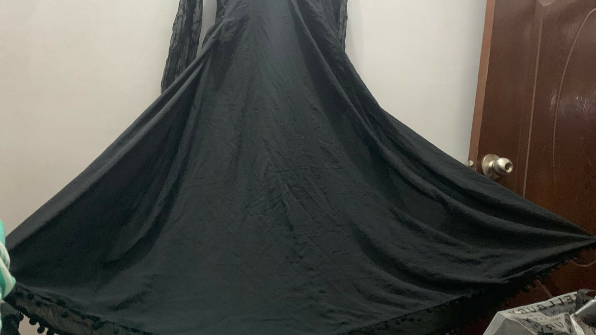 Black Long Frock | Women Frocks & Maxis | Small | Preloved