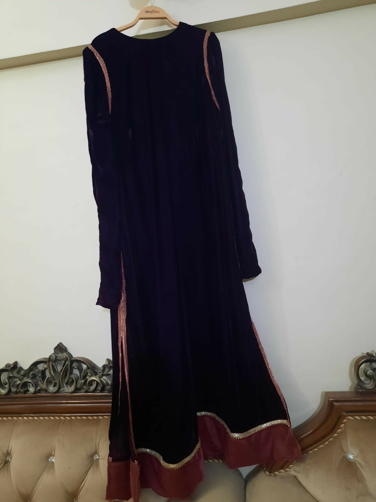 Velvet Long Kaftan | Women Locally Made Formals | Large | Worn Once