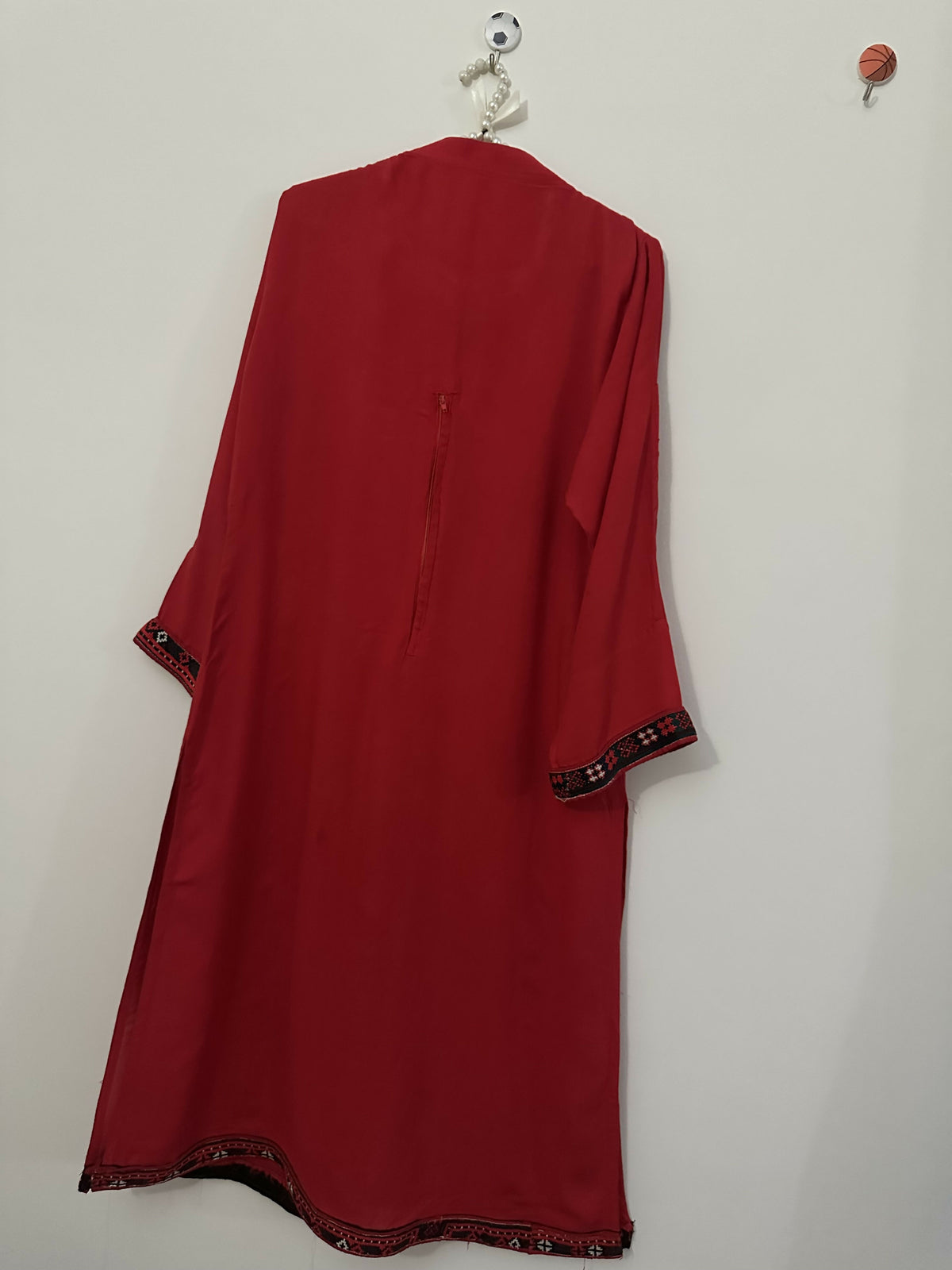 Sindhi Embroidered Shirt | Women Locally Made Kurta | Red | Small | Preloved
