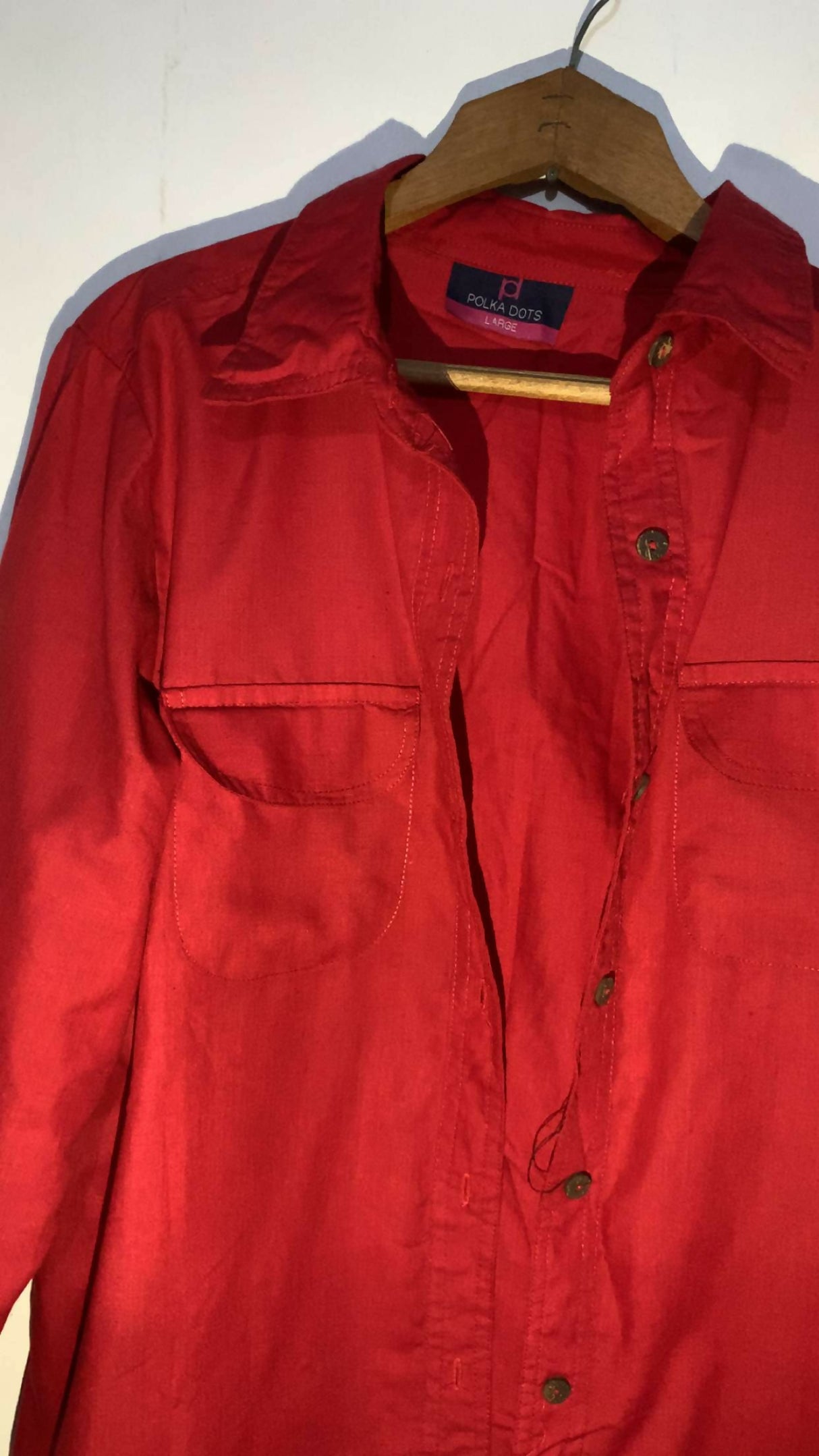 Polka dot Maroon Stylish Western Top | Women Tops & Shirts | Large | Preloved