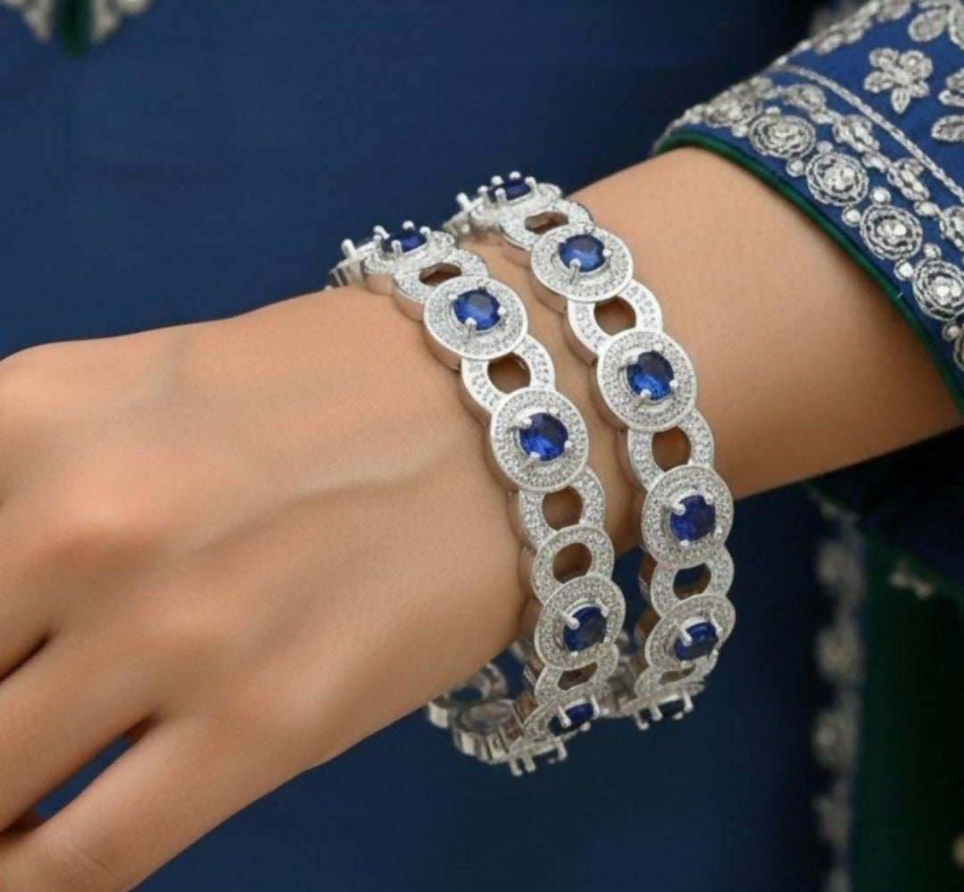 Round Stone Linked Bangle Set-00010 | Women Jewelry | Bangles/Bracelets | Brand New
