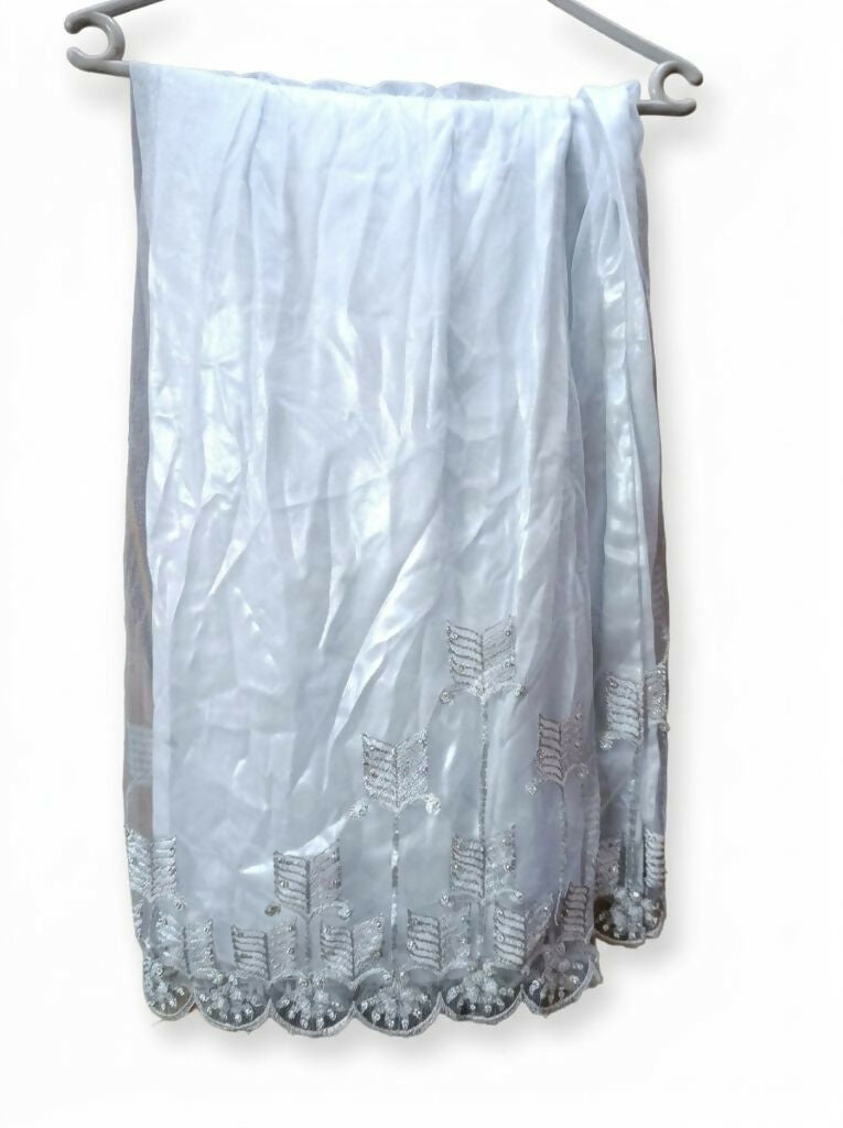 Heavily Embellished 3 PC Dress | Women Locally Made Formals | White | Small | Worn Once