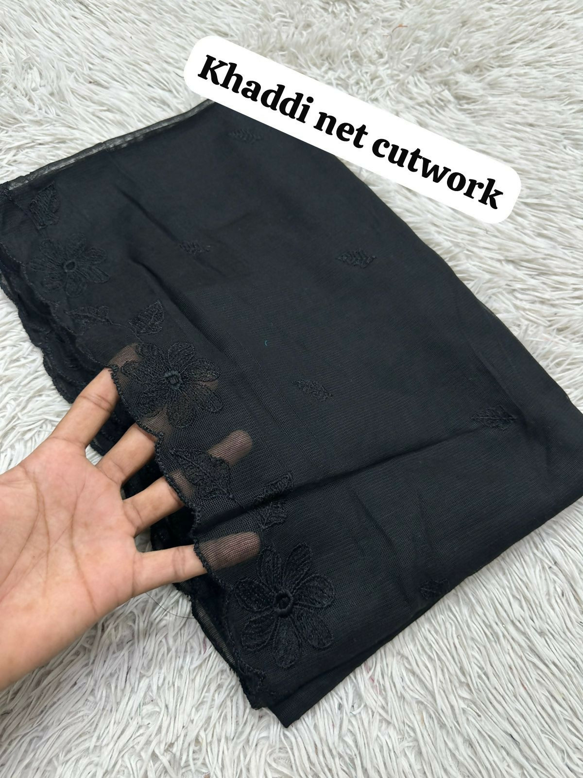 Khaadi Net Cutwork Dupattas | Women Accessories | Dupattas & Shawls | Size: 2.5 Yards | Brand New